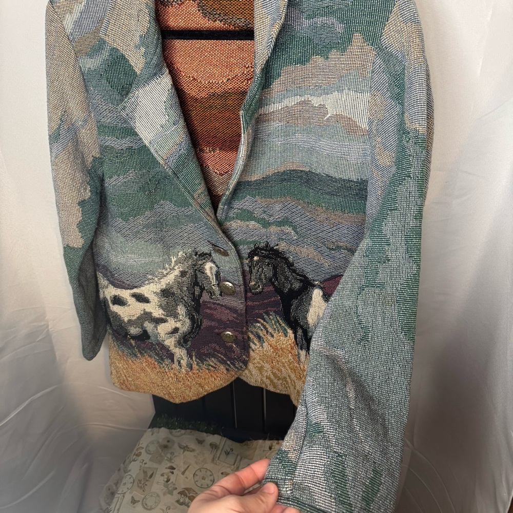 Vintage Painted Pony Tapestry Blazer - Picture 8 of 12